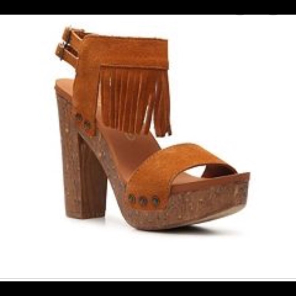 Groove “ Midnight” Suede Fringe Platform